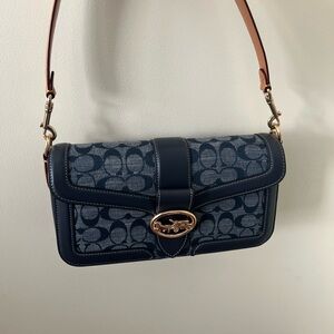 Brand new- Coach Navy Blue Denim Signature Shoulder Bag